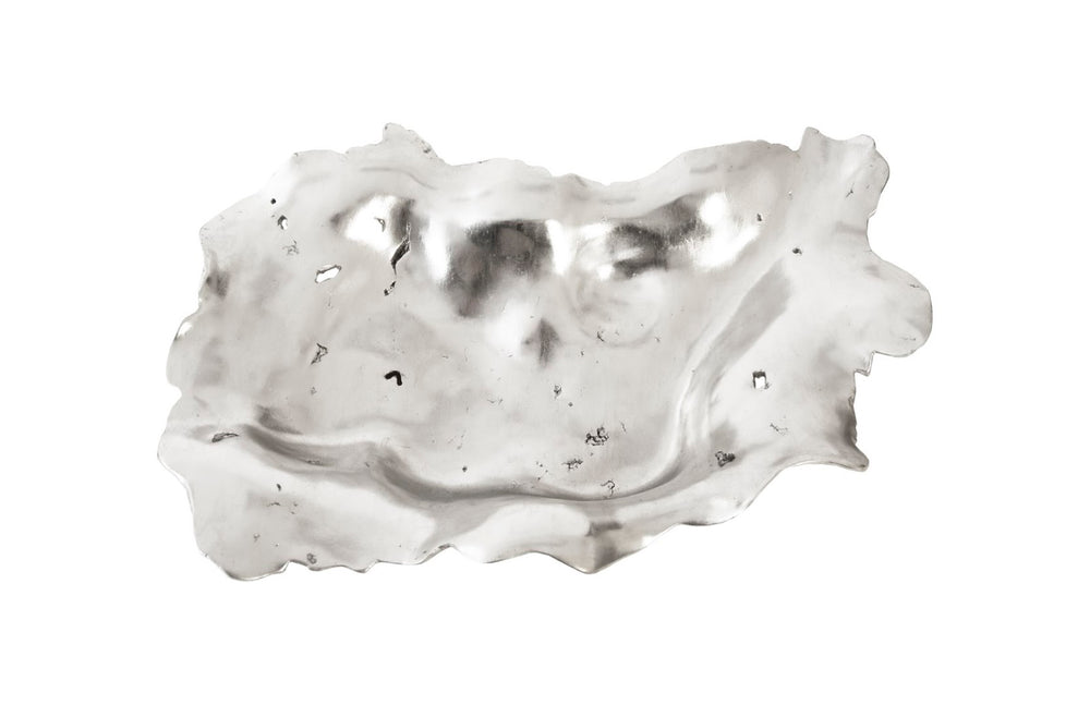 Phillips Collection Rose Burled Wood Bowl In Gleaming Silver Leaf Finish - Durable, Modern Organic Home Decor Accent Silver Resin Ph97645