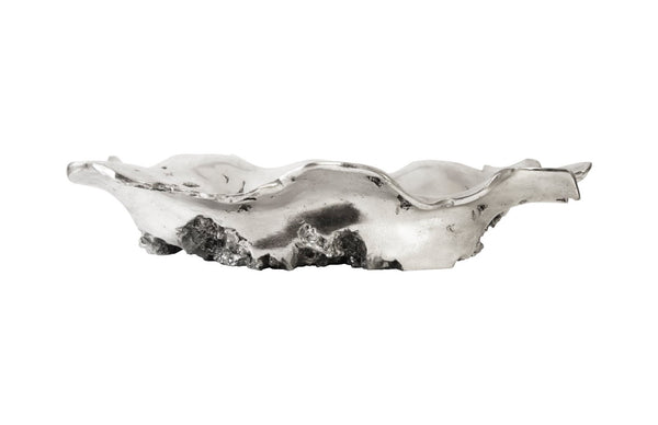 Phillips Collection Rose Burled Wood Bowl In Gleaming Silver Leaf Finish - Durable, Modern Organic Home Decor Accent Silver Resin Ph97645