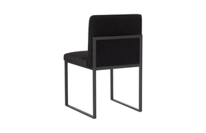Phillips Collection Frozen Dining Chair - Elegant Mid-Century Modern Design with Durable Stainless Steel Frame for Comfort Black Velvet Fabric, Matte Black Metal Frame PH99960