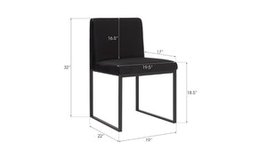 Phillips Collection Frozen Dining Chair - Elegant Mid-Century Modern Design with Durable Stainless Steel Frame for Comfort Black Velvet Fabric, Matte Black Metal Frame PH99960