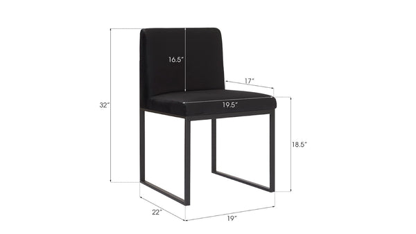 Phillips Collection Frozen Dining Chair - Elegant Mid-Century Modern Design with Durable Stainless Steel Frame for Comfort Black Velvet Fabric, Matte Black Metal Frame PH99960