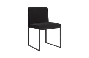 Phillips Collection Frozen Dining Chair - Elegant Mid-Century Modern Design with Durable Stainless Steel Frame for Comfort Black Velvet Fabric, Matte Black Metal Frame PH99960