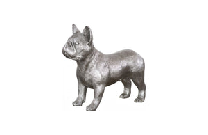 Phillips Collection French Bulldog Sculpture - Whimsical Silver Accent for Modern Decor & Playful Elegance in Home Silver PH99970