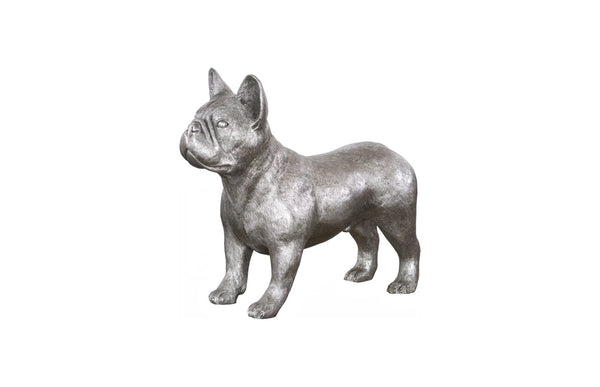 Phillips Collection French Bulldog Sculpture - Whimsical Silver Accent for Modern Decor & Playful Elegance in Home Silver PH99970
