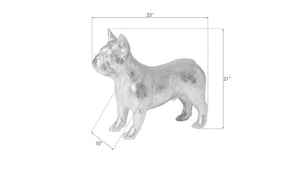 Phillips Collection French Bulldog Sculpture - Whimsical Silver Accent for Modern Decor & Playful Elegance in Home Silver PH99970