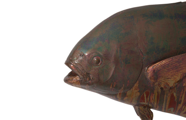 Phillips Collection Permit Fish Wall Sculpture - Coastal Charm Meets Modern Organic Design for Stunning Home Accents Resin, Copper Patina Finish PH99971
