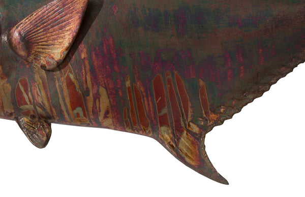 Phillips Collection Permit Fish Wall Sculpture - Coastal Charm Meets Modern Organic Design for Stunning Home Accents Resin, Copper Patina Finish PH99971