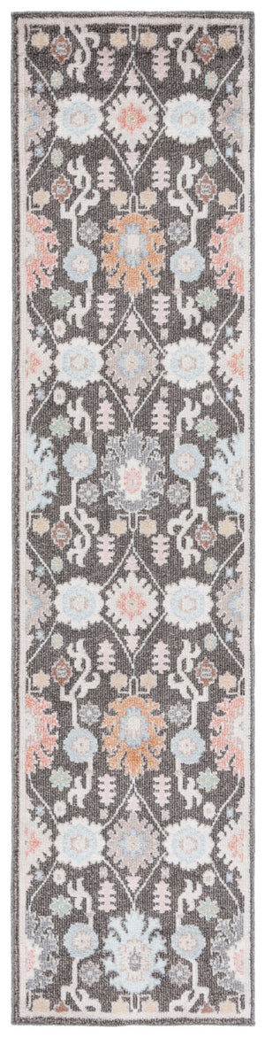 Safavieh Phoenix 560 Power Loomed Transitonal Rug Dark Grey / Ivory Blue 9' x 12'