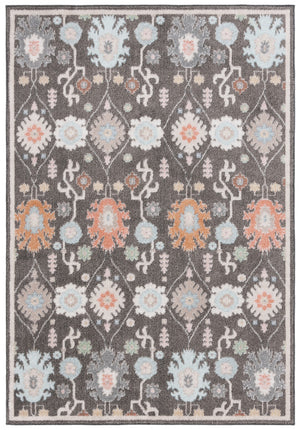 Safavieh Phoenix 560 Power Loomed Transitonal Rug Dark Grey / Ivory Blue 5'-5" x 7'-7"