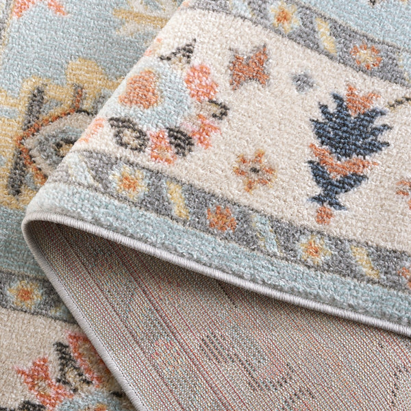 Safavieh Phoenix 562 Power Loomed Transitonal Rug Light Blue / Ivory Grey 9' x 12'