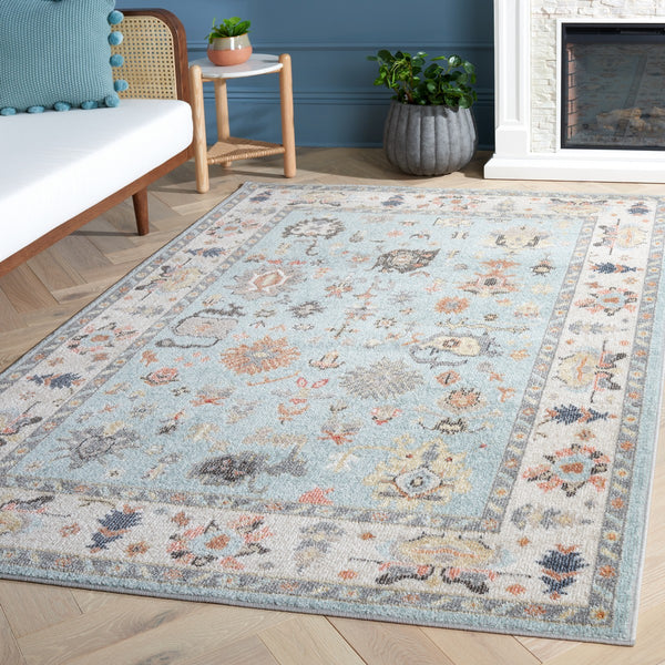 Safavieh Phoenix 562 Power Loomed Transitonal Rug Light Blue / Ivory Grey 9' x 12'
