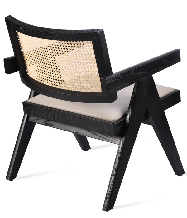 Soho Concept Pierre J. Lounge Armchair: Solid Ash Frame With Natural Cane, Soft Upholstered Seat & 10-year Warranty Light Grey,Ash,Black  Soho-concept-dining-chair-12355