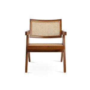 Soho Concept Pierre J. Outdoor Lounge Armchair - Durable Teak Wood & Woven Cane, Waterproof Cushion Included Natural  Soho-concept-dining-chair-12351