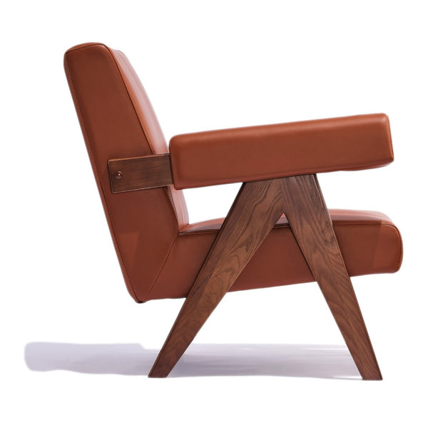 Soho Concept Pierre J. Soft Arm Lounge Chair In Solid Ash Wood With Walnut Finish & Premium Boucle Fabric Upholstery Ash,Walnut  Soho-concept-dining-chair-13270