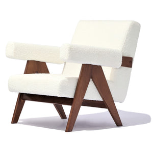 Soho Concept Pierre J. Lounge Armchair: Solid Ash Frame, Soft Upholstery In Wool, 10-year Guarantee, Elegant Design White,Ash,Walnut  Soho-concept-dining-chair-13271