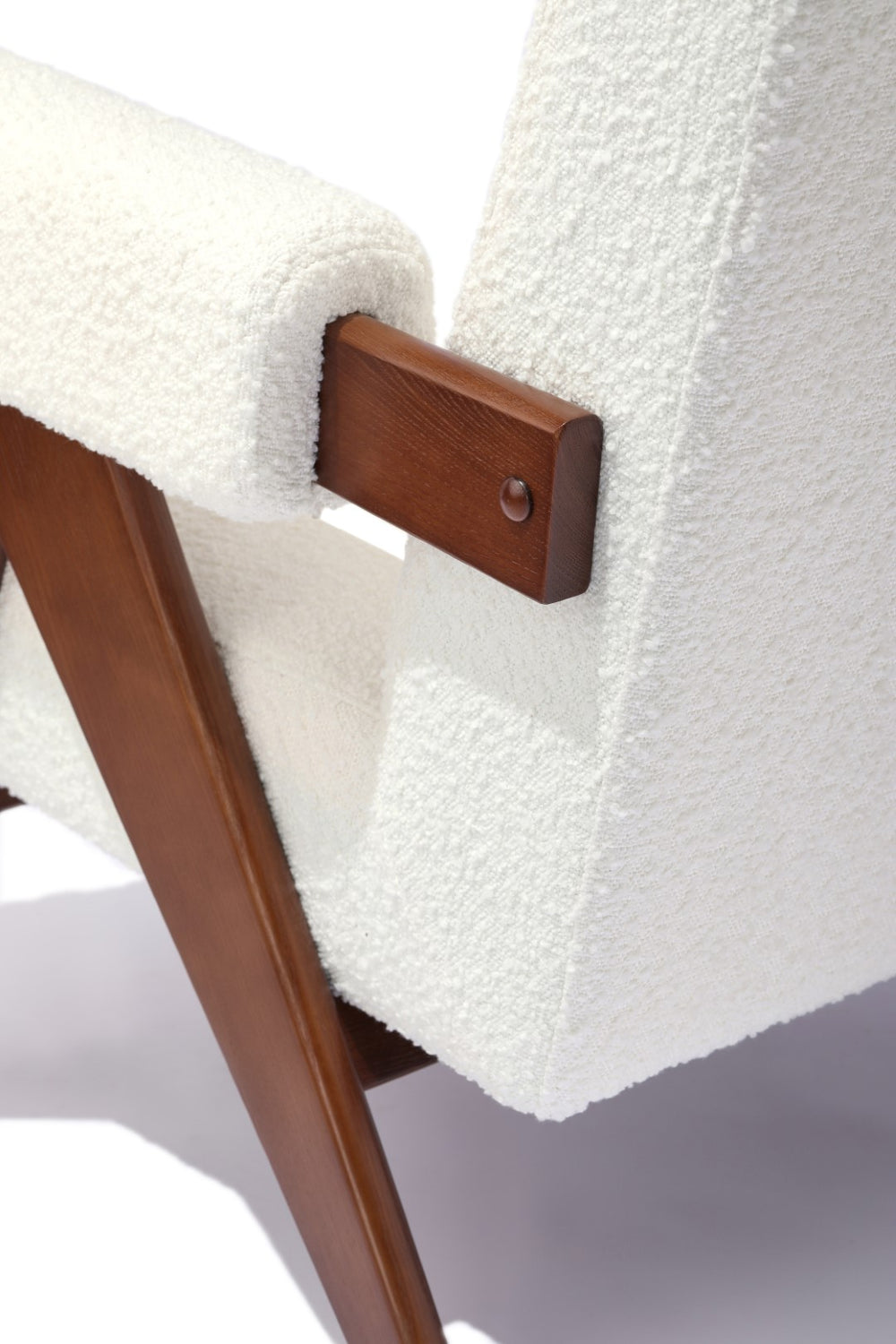 Soho Concept Pierre J. Soft Arm Lounge Chair: Luxurious Solid Ash Frame, Walnut Finish, Boucle Fabric Comfort White,Ash,Walnut  Soho-concept-dining-chair-12354