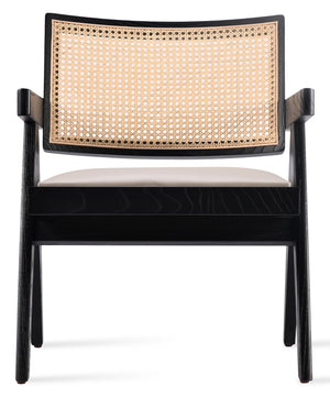 Soho Concept Pierre J. Lounge Armchair: Solid Ash Frame With Natural Cane, Soft Upholstered Seat & 10-year Warranty Light Grey,Ash,Black  Soho-concept-dining-chair-12336