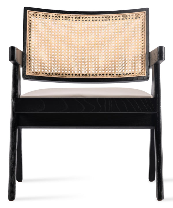 Soho Concept Pierre J. Lounge Armchair: Solid Ash Frame With Natural Cane, Soft Upholstered Seat & 10-year Warranty Light Grey,Ash,Black  Soho-concept-dining-chair-12336