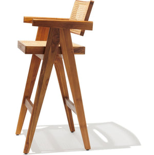 Soho Concept Pierre J. Premium Teak Wood Arm Stools With Durable Synthetic Cane And Waterproof Cushions - No Assembly! Teak  Soho-concept-dining-chair-14150