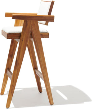 Soho Concept Pierre J. Stool - Durable Teak Barstools With Waterproof, Fade-resistant Cushions For Indoor/Outdoor Use Cinnamon Ppm  Soho-concept-dining-chair-07104