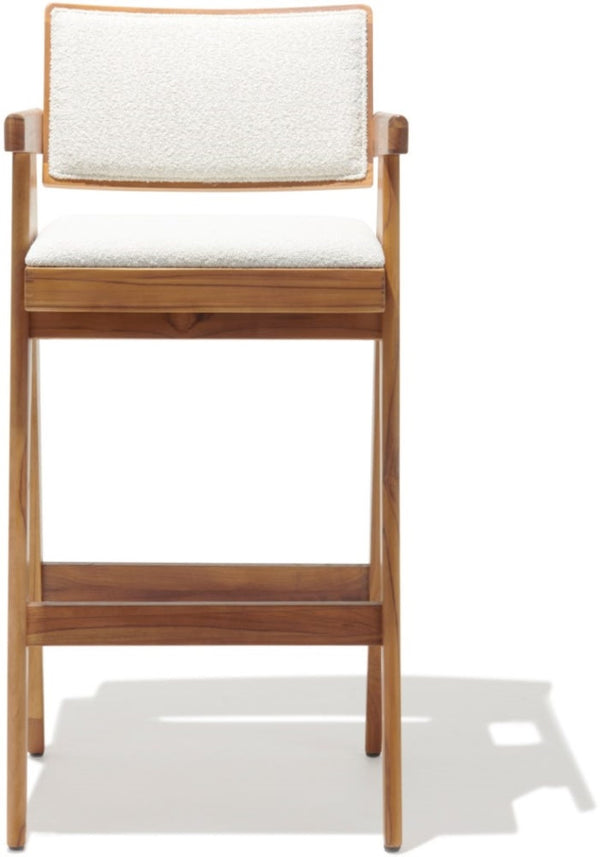 Soho Concept Pierre J. Teak Barstools & Counterstools - Durable, Weather-resistant, No Assembly Needed, Stylish Comfort White  Soho-concept-dining-chair-09654