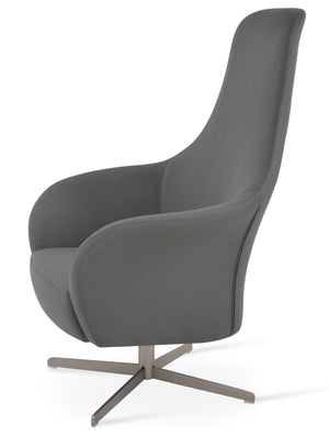 Soho Concept Avanos 4 Star Lounge Swivel Chair - Modern Comfort In Boucle, Velvet, Or Nubuck Fabrics, 10-year Guarantee Grey  Soho-concept-dining-chair-13274