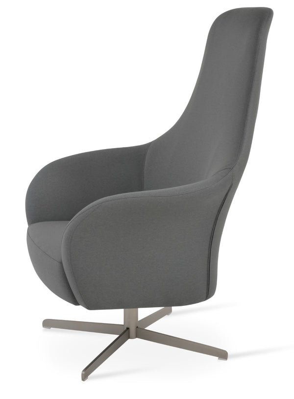 Soho Concept Avanos 4 Star Lounge Swivel Chair - Modern Comfort In Boucle, Velvet, Or Nubuck Fabrics, 10-year Guarantee Grey  Soho-concept-dining-chair-13274