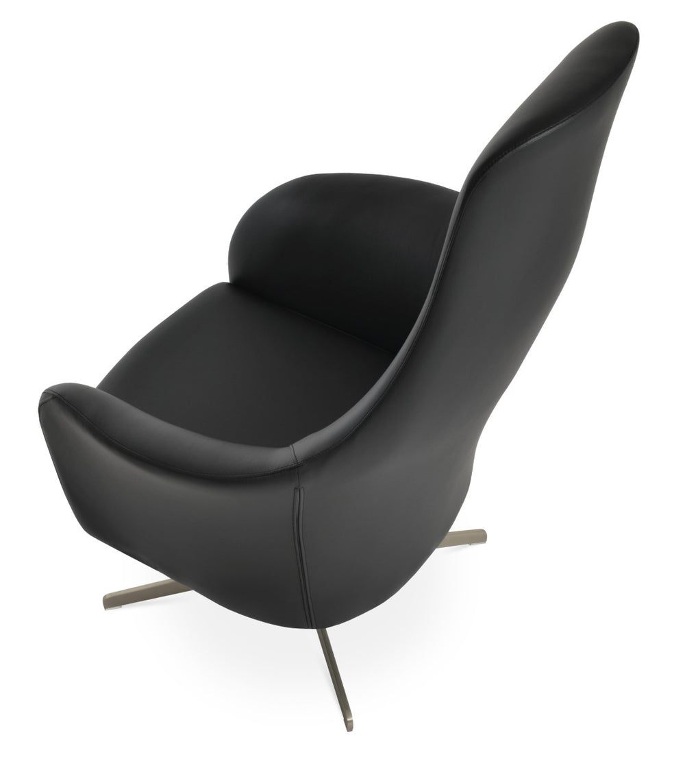 Soho Concept Soho Flat Lounge Armchair - Modern Leatherette Upholstery With Chrome Base For Stylish Comfort Black,Chrome  Soho-concept-dining-chair-12365