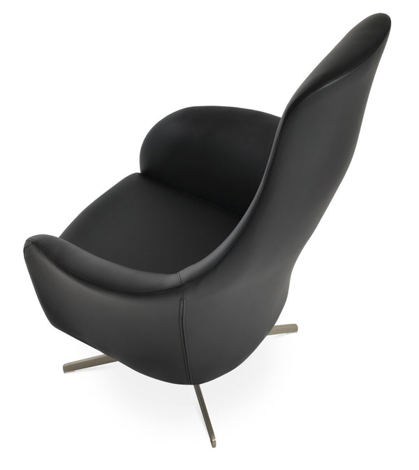Soho Concept Soho Flat Lounge Armchair - Modern Leatherette Upholstery With Chrome Base For Stylish Comfort Black,Chrome  Soho-concept-dining-chair-12364