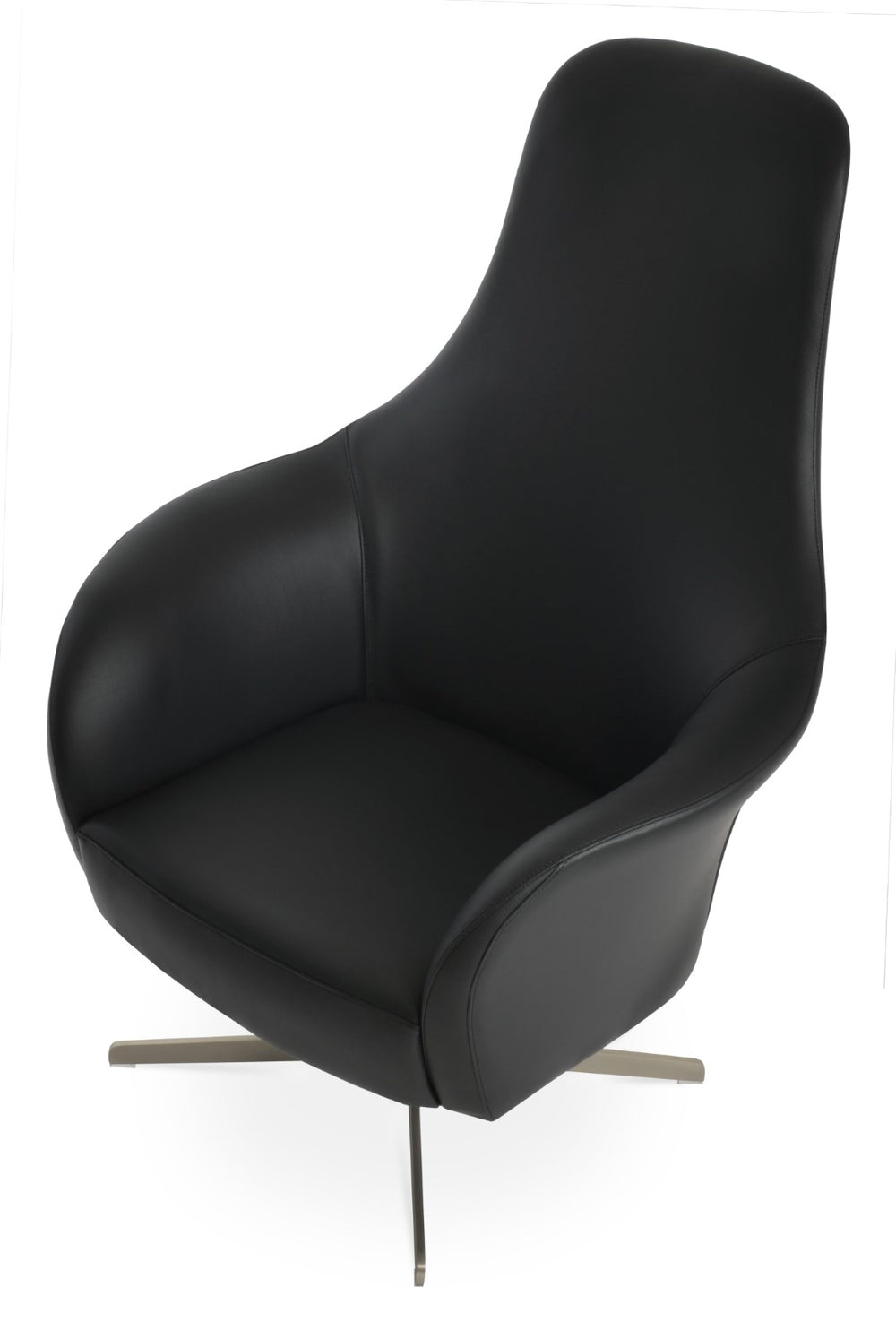 Soho Concept Soho Flat Lounge Armchair - Modern Leatherette Upholstery With Chrome Base For Stylish Comfort Black,Chrome  Soho-concept-dining-chair-12365