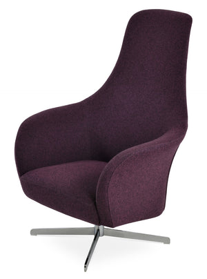 Soho Concept Hilton Lounge Swivel Chair - Stylish 4 Star Base, Camira Blazer Wool & 10-year Guarantee, Chrome Finish Chrome  Soho-concept-dining-chair-12361