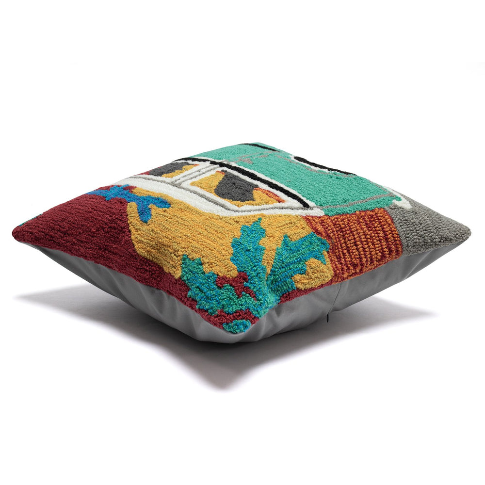 Trans Ocean Liora Manne Frontporch Beach Trip Pillow - 18" Coastal Design With Black Labs & Sunset Vibes Blue Polyester,Acrylic 7fp8s147518