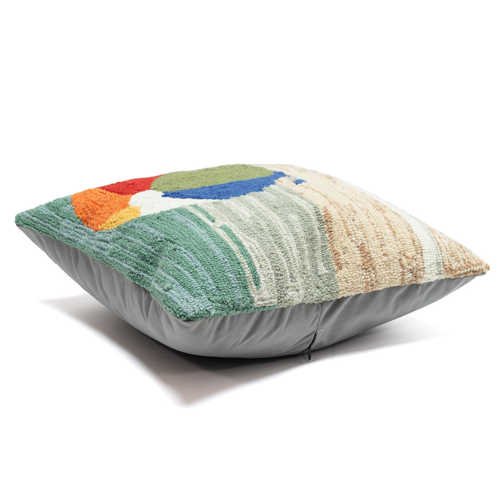 Trans Ocean Liora Manne Life's A Beach Indoor/Outdoor Pillow - Colorful Coastal Design 18"X18" For Your Home Multi Polyester,Acrylic 7fp8s151612