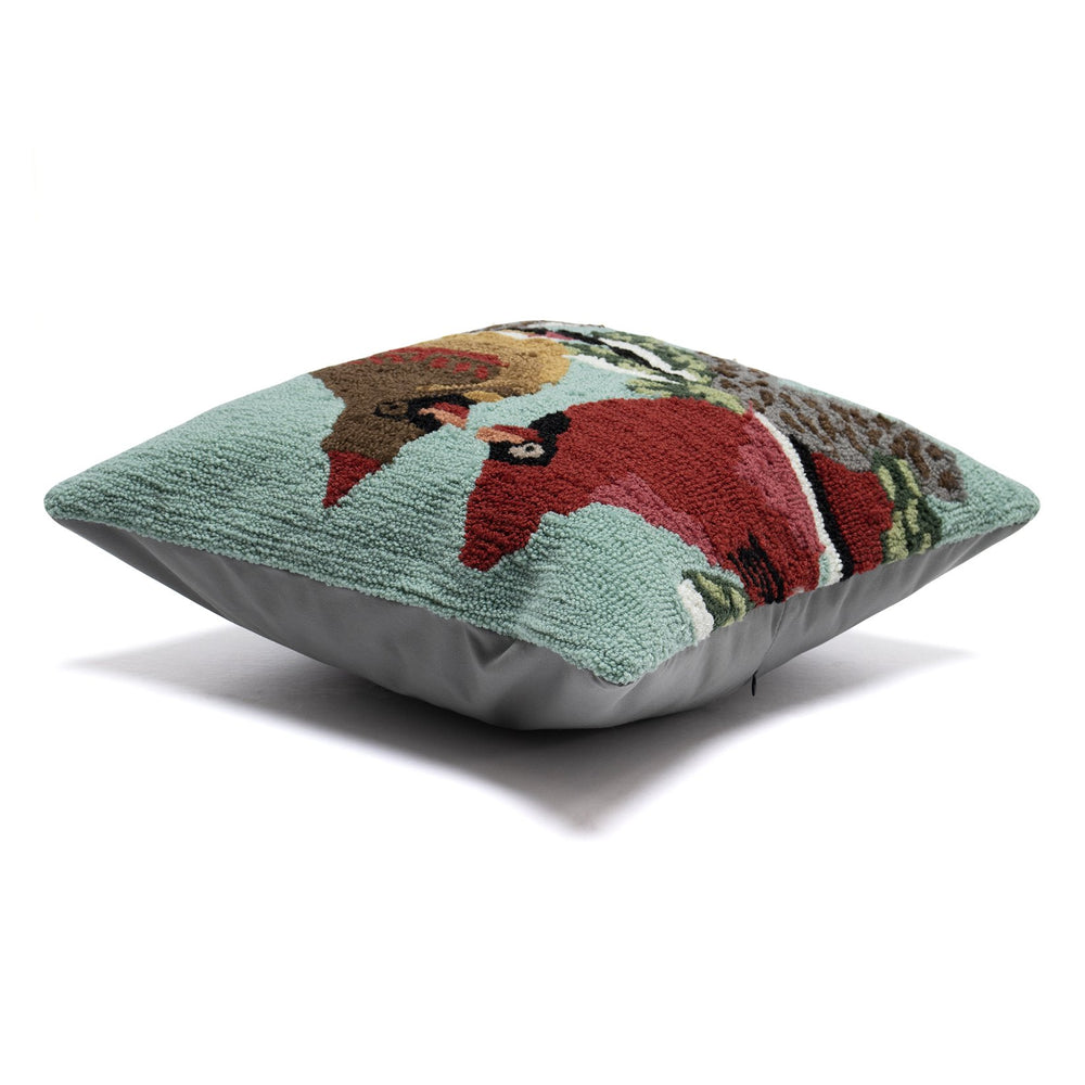 Trans Ocean Liora Manne Cardinals Sky 18" X 18" Indoor/Outdoor Pillow - Vibrant Nature Accent For Home Decor Blue Polyester,Acrylic 7fp8s153803