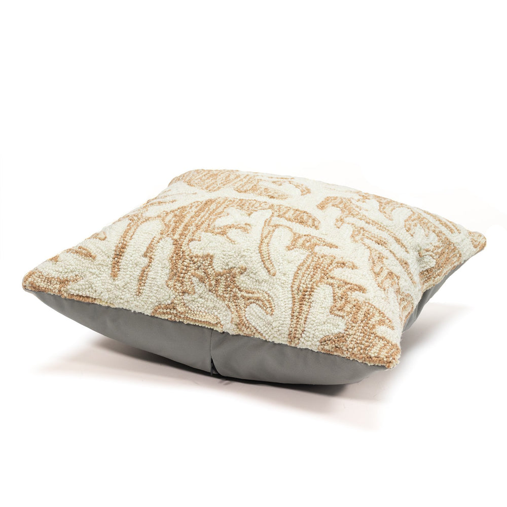 Trans Ocean Liora Manne Frontporch Handmade Indoor/Outdoor Pillow - Coastal Coral Design For Stylish Decor Natural Polyester,Acrylic 7fp8s162012