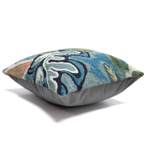 Trans Ocean Liora Manne On Holiday Indoor/Outdoor Pillow - Vibrant Floral Design, 18" X 18" For Stylish Living Blue Polyester,Acrylic 7fp8s174004