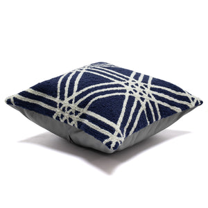 Trans Ocean Liora Manne Frontporch Hex Indoor/Outdoor Pillow - Stylish Geometric Design For All Spaces Navy Polyester,Acrylic 7fp8s174133