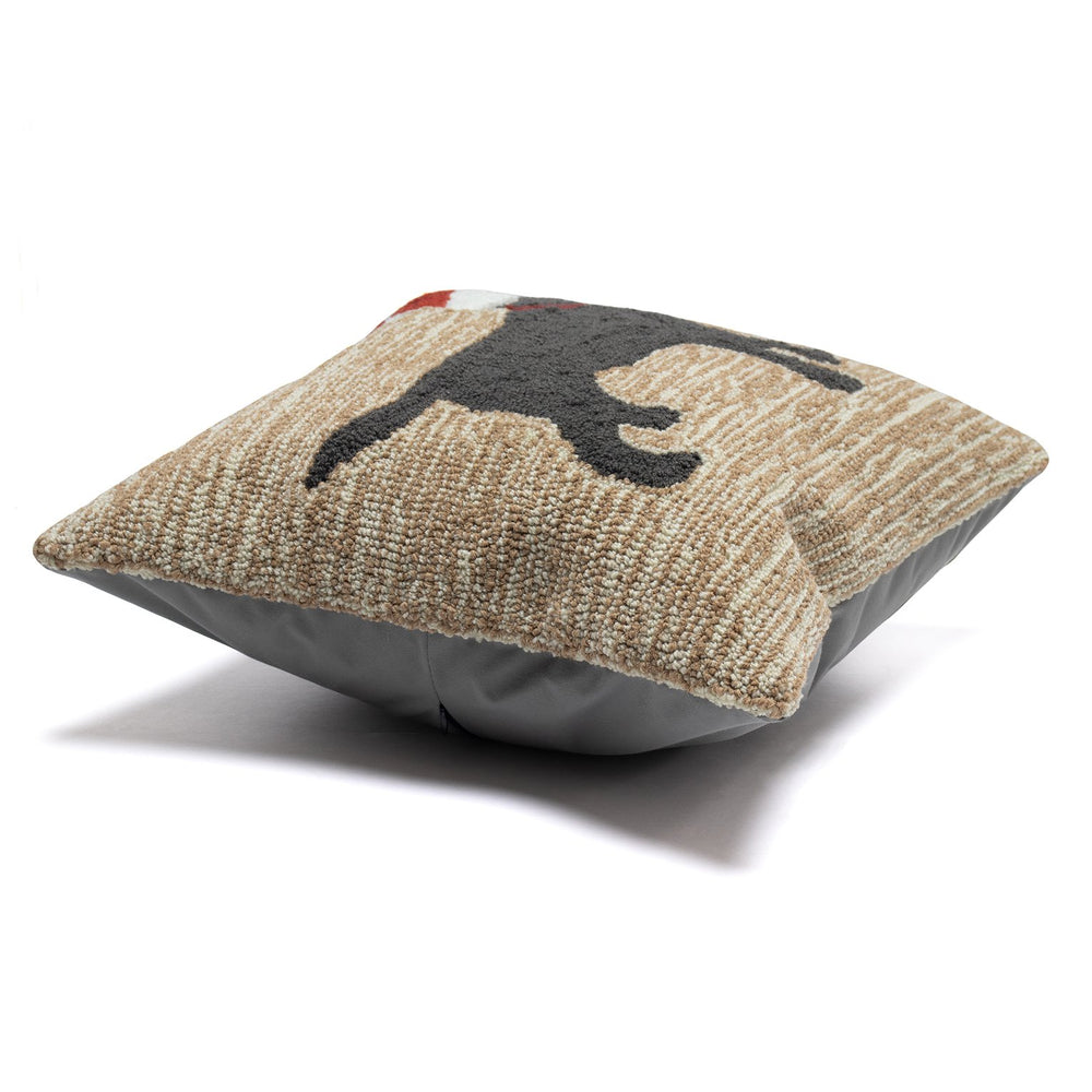 Trans Ocean Liora Manne Christmas Dog Pillow - Handmade 18" X 18" Indoor/Outdoor Accent For Festive Decor Natural Polyester,Acrylic 7fp8s185712