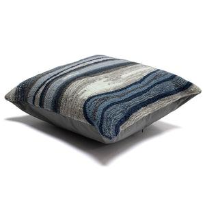 Trans Ocean Liora Manne Ipanema Indoor/Outdoor Pillow - 18" X 18" Blue/Grey Accent For Modern Living Spaces Blue Polyester,Acrylic 7fp8s228503