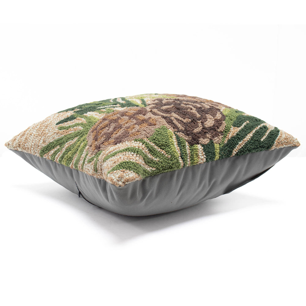 Trans Ocean Liora Manne Pinecones Indoor/Outdoor Pillow - 18" Botanical Floral Accent For Cozy Home Decor Natural Polyester,Acrylic 7fp8s230712