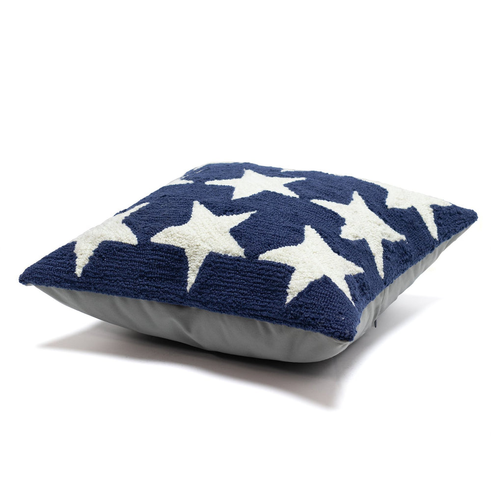 Trans Ocean Liora Manne Frontporch Stars Indoor/Outdoor Handmade Pillow - Stylish Transitional Accent Decor Blue Polyester,Acrylic 7fp8s425103