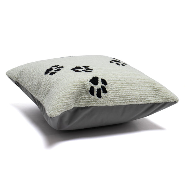 Trans Ocean Liora Manne Paw Prints Indoor/Outdoor Pillow - Whimsical 18" Accent In Neutral Ivory Design Natural Polyester,Acrylic 7fp8s426912