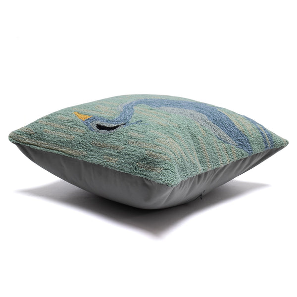 Trans Ocean Liora Manne Blue Heron 18" X 18" Indoor/Outdoor Pillow - Nature-inspired Home Accent Decor Blue Polyester,Acrylic 7fp8s450603