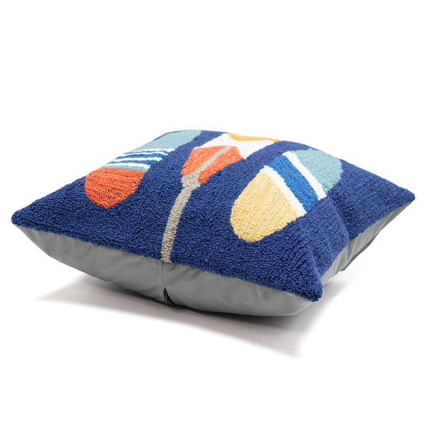 Trans Ocean Liora Manne Paddles Indoor/Outdoor Pillow - 18" Navy Boating Design, Vibrant Nature Accent Decor Navy Polyester,Acrylic 7fp8s450833