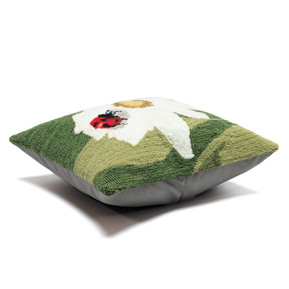 Trans Ocean Liora Manne Frontporch Ladybug Pillow - 18" Indoor/Outdoor Botanical Accent For Your Garden Decor Green Polyester,Acrylic 7fp8s452806