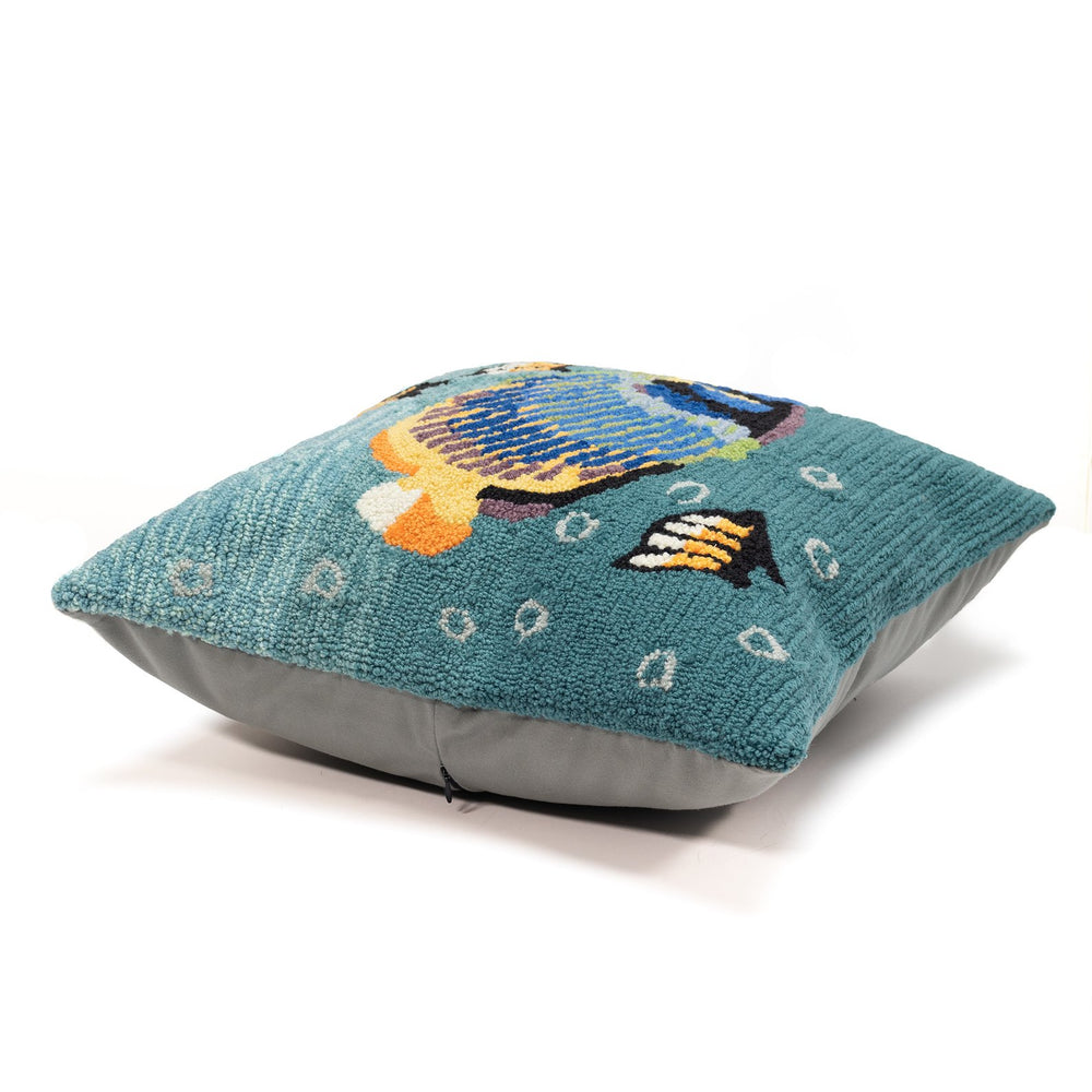 Trans Ocean Liora Manne Frontporch Aquarium Pillow - 18" Coastal Ocean Decor With Colorful Tropical Fish Design Blue Polyester,Acrylic 7fp8s453004