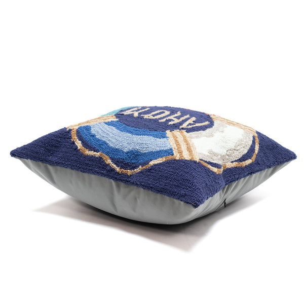 Trans Ocean Liora Manne Ahoy Indoor/Outdoor Handmade Pillow - Nautical Navy 18" X 18" Beach Decor Accent Navy Polyester,Acrylic 7fp8s455433