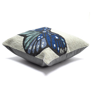 Trans Ocean Liora Manne Frontporch Butterfly Indoor/Outdoor Handmade Pillow For A Whimsical Home Accent Blue Polyester,Acrylic 7fp8s459603