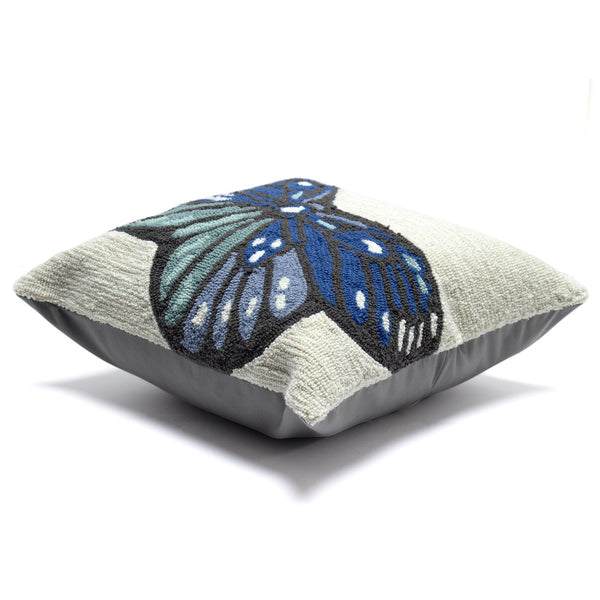 Trans Ocean Liora Manne Frontporch Butterfly Indoor/Outdoor Handmade Pillow For A Whimsical Home Accent Blue Polyester,Acrylic 7fp8s459603
