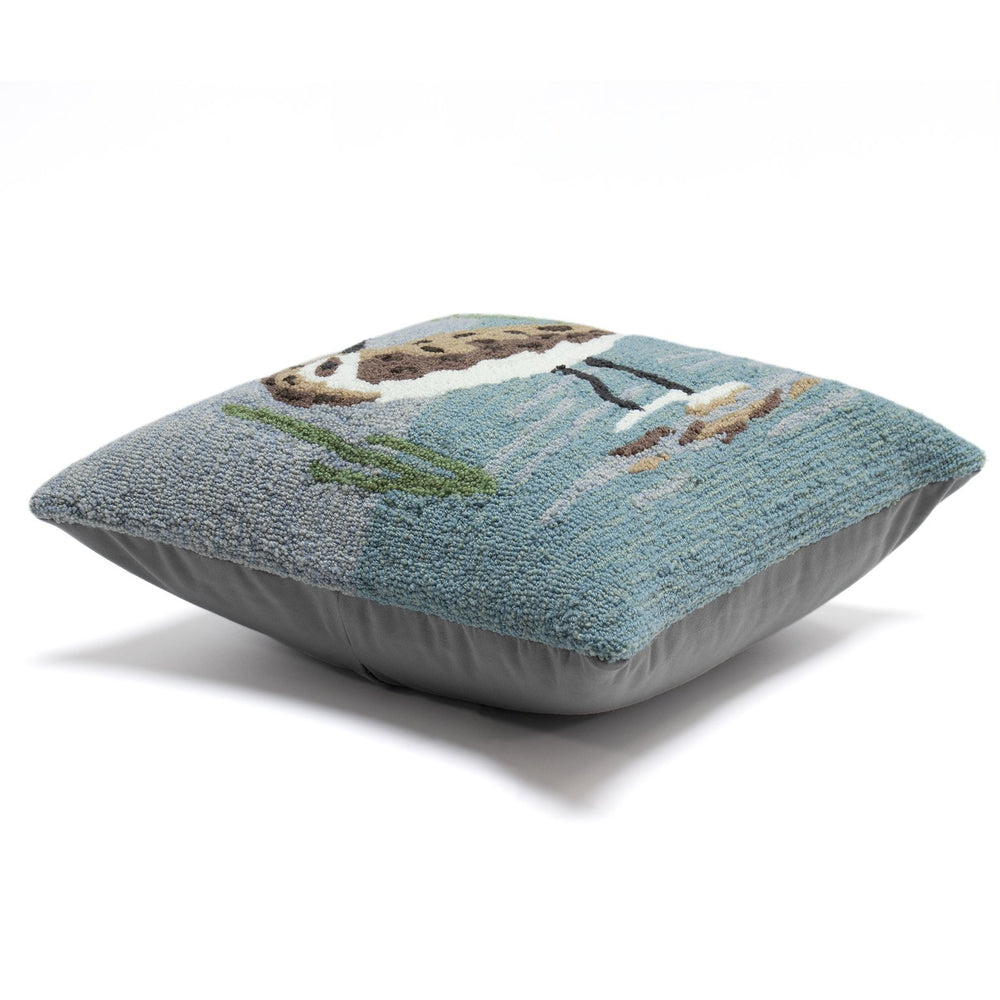 Trans Ocean Liora Manne Sandpiper Indoor/Outdoor Decorative Pillow - 18" X 18" Beach-themed Accent Decor Blue Polyester,Acrylic 7fp8s462703